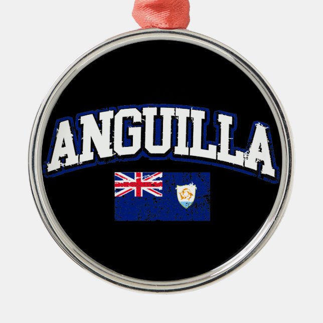 Ornamento De Metal Anguilla Flag (Frente)