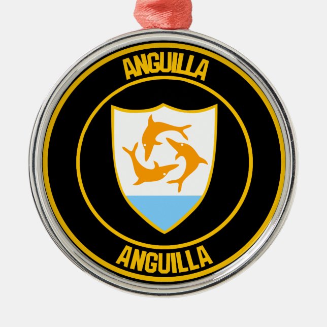 Ornamento De Metal Anguilla Round Emblem (Frente)