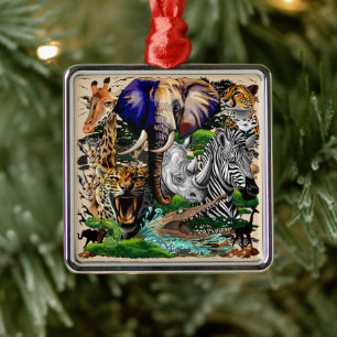 Ornamento De Metal Animais Selvagens da savana africana