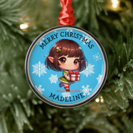 Ornamento De Metal Anime Fofo Asiático Elfo Natal Personalizado
