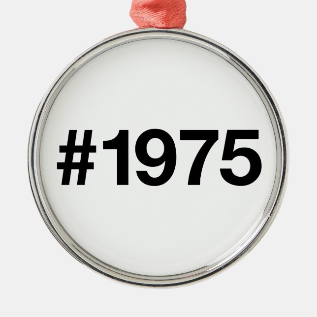 Ornamento De Metal Aniversário de aniversário de 50 anos da Hashtag 1 (Frente)