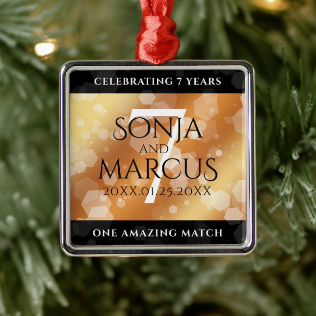 Ornamento De Metal Aniversário de Casamento de Cobre 7 (Árvore)