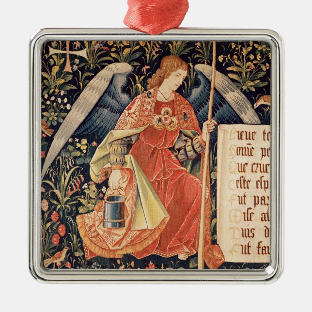 Ornamento De Metal Anjo com uma esponja unida a uma haste (Frente)