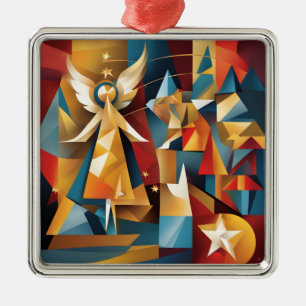 Ornamento De Metal Anjo de Natal abstrato