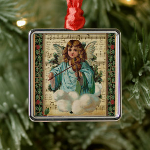 Ornamento De Metal Anjo de Natal com Violino