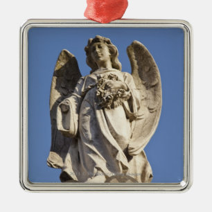 Ornamento De Metal Anjo de pedra que olha abaixo da estátua em Bueno