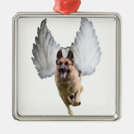 Ornamento De Metal Anjo do german shepherd