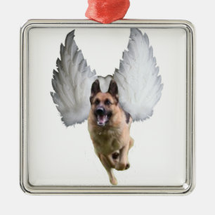 Ornamento De Metal Anjo do german shepherd