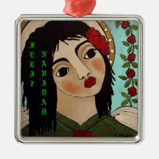 Ornamento De Metal Anjo do mexicano de Feliz Navidad