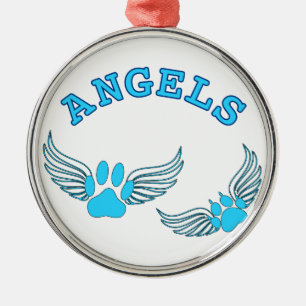Ornamento De Metal Anjo Pet Pws De Azul
