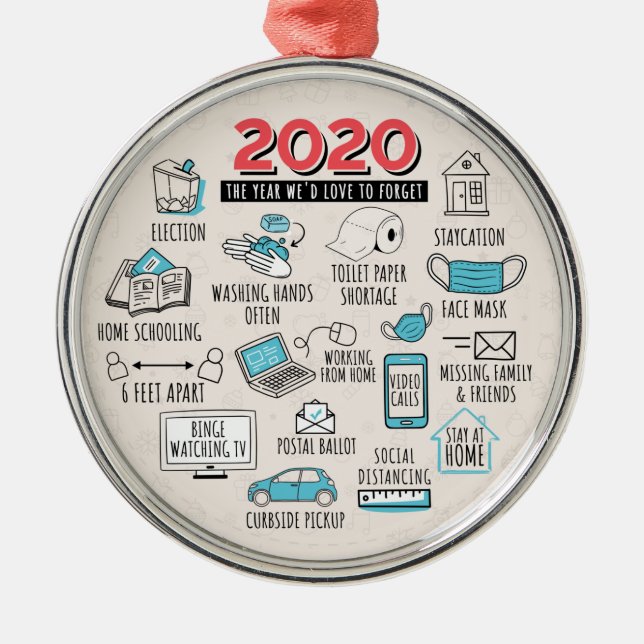 Ornamento De Metal Ano 2020 Queremos Esquecer A Comemoração (Frente)