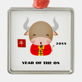 Ornamento De Metal Ano Chinês do Presente Ox