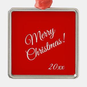 Ornamento De Metal Ano de Natal Sólido e Feliz