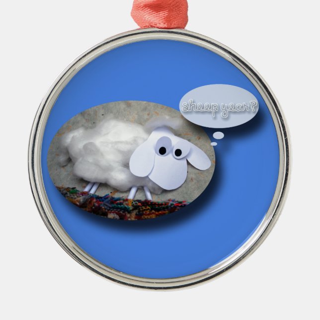 Ornamento De Metal Ano Ovino? Ano Novo Chinês 2015 (Frente)