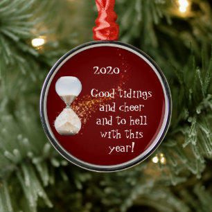 Ornamento De Metal Anos novos Engraçados 2021 Cotação Hourglass