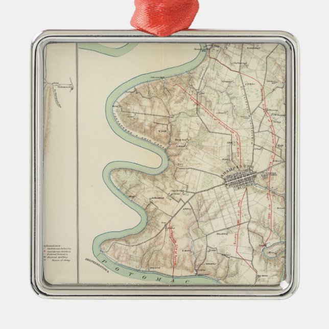 Ornamento De Metal Antietam, a balsa do harpista, Sharpsburg (Frente)