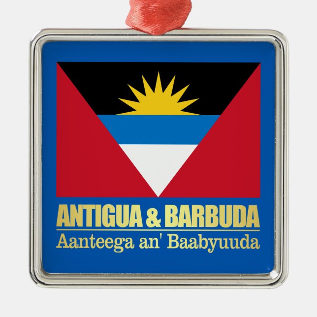 Ornamento De Metal Antígua e Barbuda (Frente)