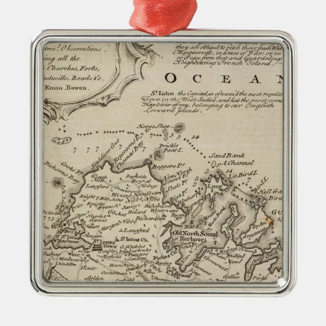 Ornamento De Metal Antígua ou Antego (Frente)