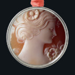 Ornamento De Metal Antique Cameo<br><div class="desc">Uma antiga romântica - imagem de uma bonito Senhora Vitoriana - delicada detalhe de filigrana.</div>