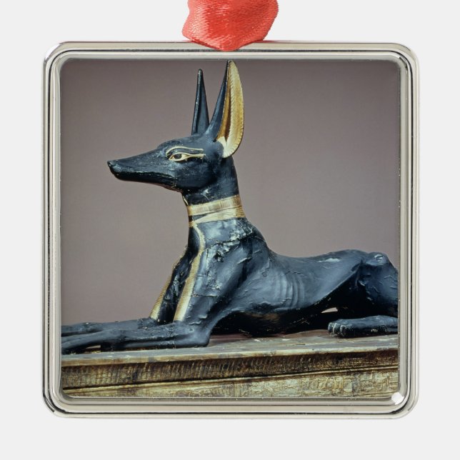 Ornamento De Metal Anubis, deus egípcio do morto de uma caixa (Frente)
