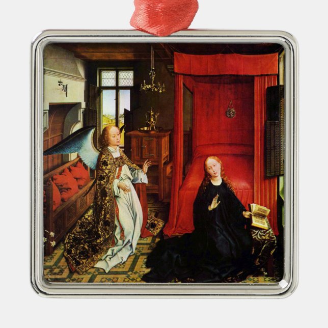 Ornamento De Metal ANUNCIAÇÃO ANGEL Archangel Gabriel e Virgem (Frente)