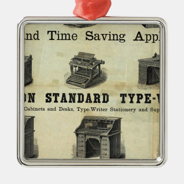 Ornamento De Metal Anúncio com Mapa de Guia (Frente)