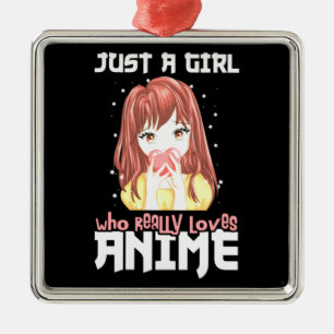 Ornamento De Metal Apenas Uma Garota Que Realmente Ama Anime