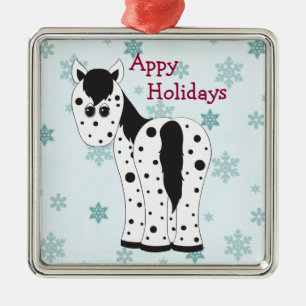 Ornamento De Metal Appy Holidays Appaloosa Ornament