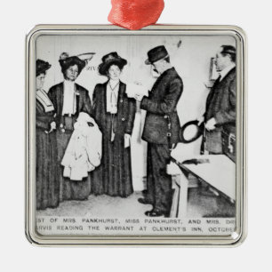 Ornamento De Metal Apreensão da Sra. Pankhurst