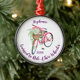 Ornamento De Metal Aprender a andar de bicicleta e ano