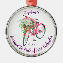 Ornamento De Metal Aprender a andar de bicicleta e ano