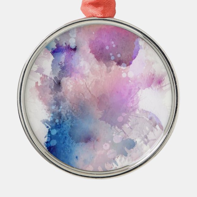 Ornamento De Metal Aquarela (Frente)