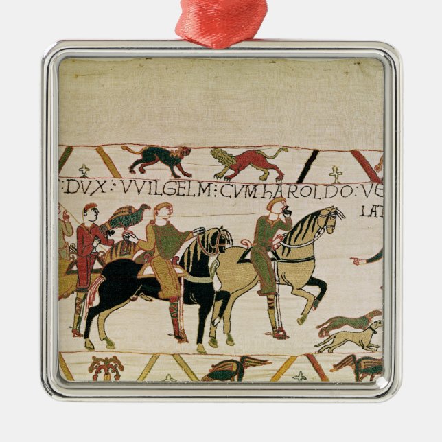 Ornamento De Metal Aqui o duque William vai com o Harold a seu (Frente)