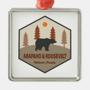 Ornamento De Metal Arapaho E Urso Florestal Nacional De Roosevelt