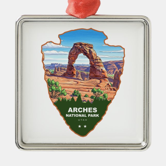 Ornamento De Metal Arches National Park Utah Arrowhead (Frente)