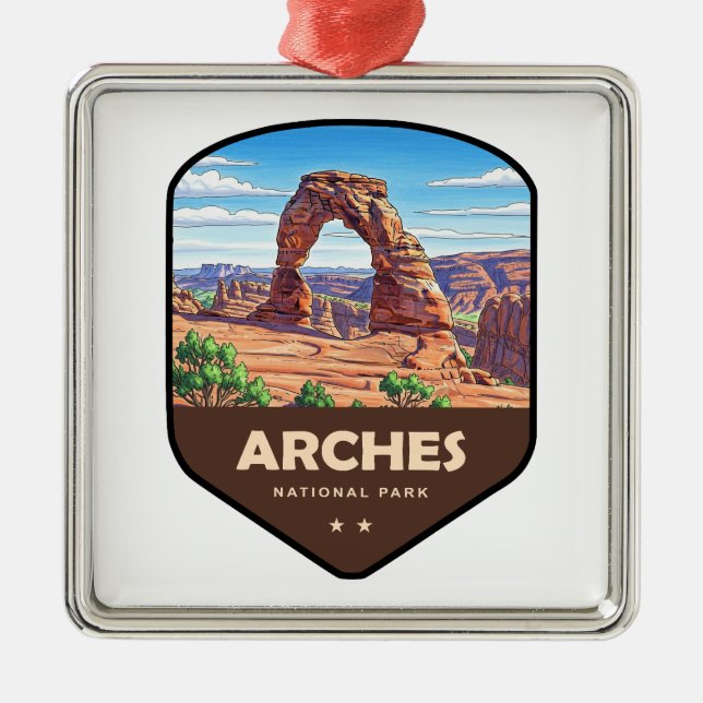 Ornamento De Metal Arches National Park Utah Shield (Frente)