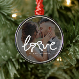 Ornamento De Metal Arco de Amor Senhor e Senhora Casais Personalizado
