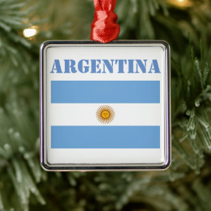 Ornamento De Metal Argentina Flag Shobolas Futebol Argentino