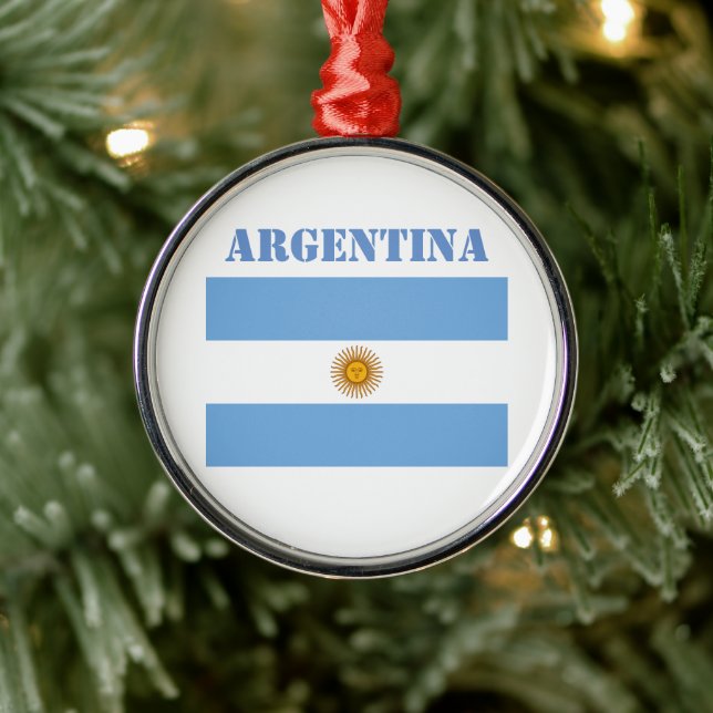 Ornamento De Metal Argentina Flag Shobolas Futebol Argentino (Árvore)