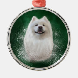 Ornamento De Metal Ari, o Samoyed