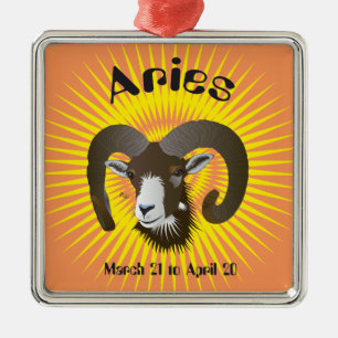 Ornamento De Metal Aries March 21 to abril 20 alfaia