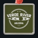 Ornamento De Metal Arizona do rio Verde Kayaking<br><div class="desc">O Rio Verde Selvagem e Cênico atravessa as zonas de natureza selvagem de Mazatzal e Cedar Bench a sul de Camp Verde, Arizona, e é um polo de remar e recreativo.</div>