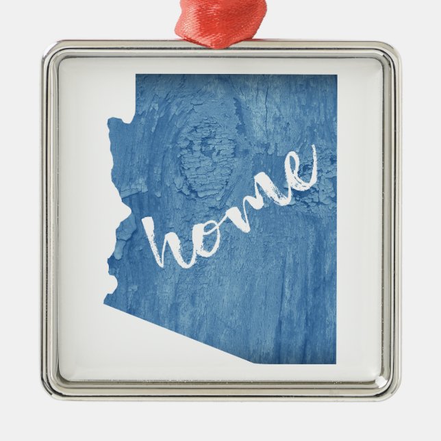 Ornamento De Metal Arizona Home Wood Grain (Frente)