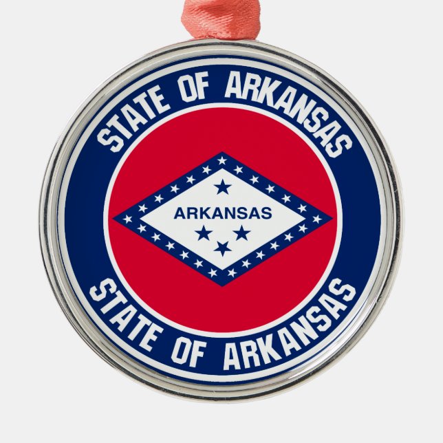 Ornamento De Metal Arkansas Round Emblem (Frente)