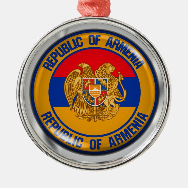 Ornamento De Metal Armênia Round Emblem (Frente)