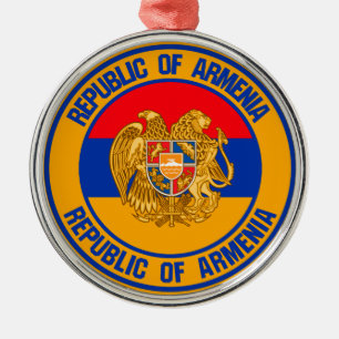 Ornamento De Metal Armênia Round Emblem