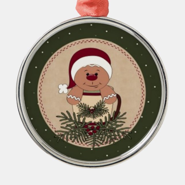 Ornamento De Metal Arranjo de Mug de Homem de Pão-de-Pão (Frente)