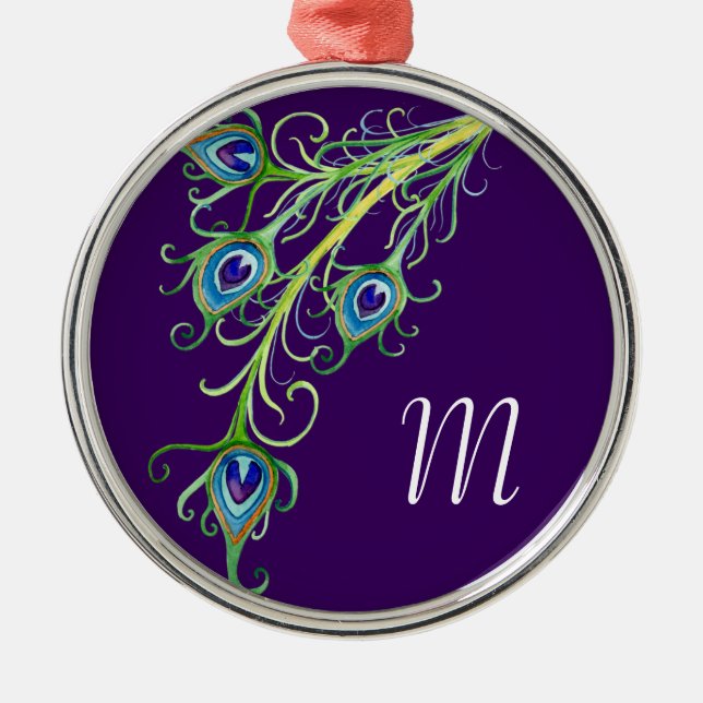 Ornamento De Metal Art Deco Nouveau Style Pancas Pancas Pavão (Frente)