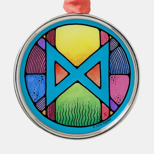 Ornamento De Metal Art Nouveau Dagaz Rune of Awakening (Frente)