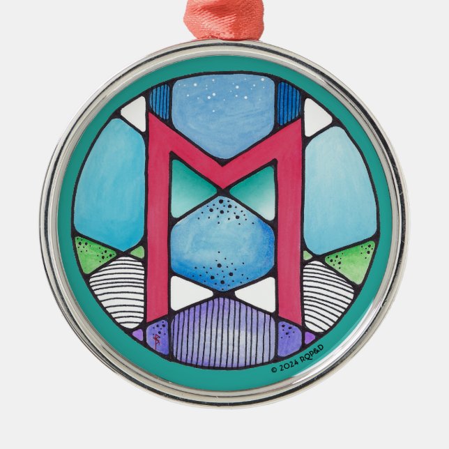 Ornamento De Metal Art Nouveau Ehwaz Rune of Loyalties (Frente)